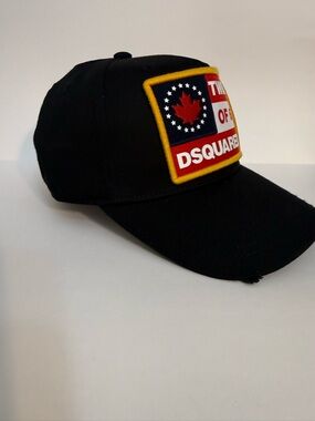 DSQUARED2 Black Baseball Cap with Red, White & Yellow Patch